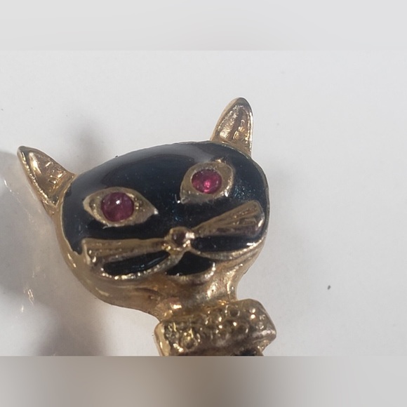 2/$30 Vintage Blue Enamel Siamese Cat Silhouette Pendant - Picture 2 of 9